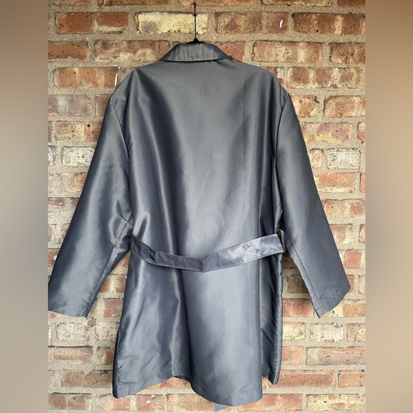Vintage Diane Von Furstenberg DVF Concepts Steel Gray Iridescent Overcoat🖤 - Picture 7 of 11